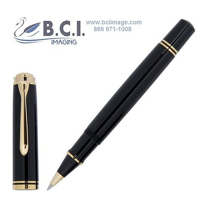 Pelikan Souverän R800 Tintenroller schwarz/gold 0,5 mm, Schreibfarbe: schwarz, 1 St.