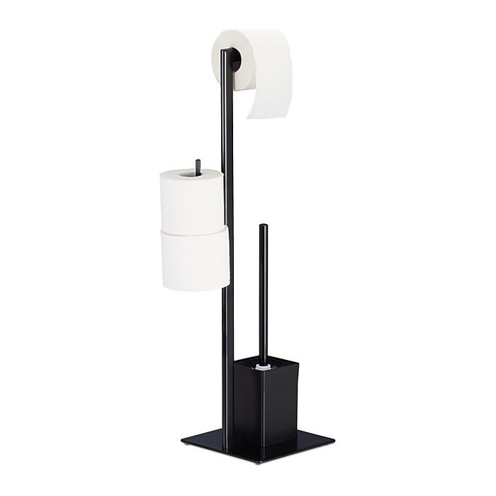 relaxdays WC-Garnitur schwarz Metall, 1 St.