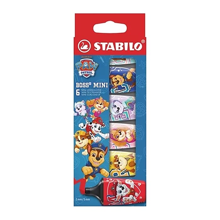 STABILO BOSS MINI PAW Patrol Textmarker farbsortiert, 6 St.