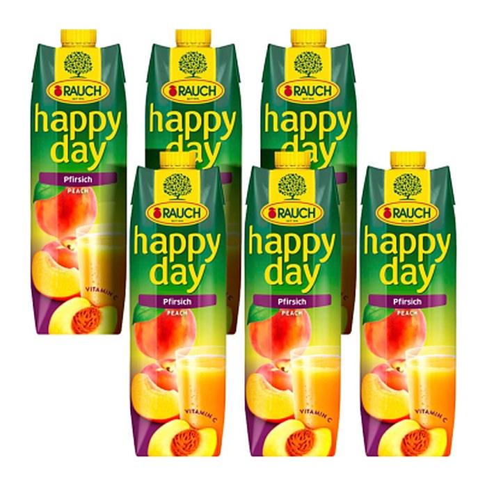 happy day Fruchtnektar Pfirsich 6x 1,0 l