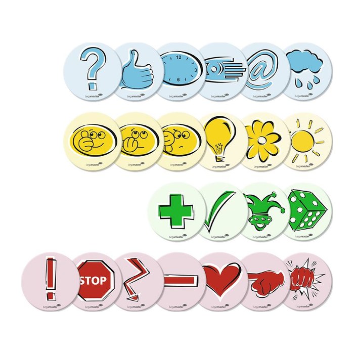 Legamaster Moderationskarten emoticon farbsortiert Ø 9,5 cm, 100 St.