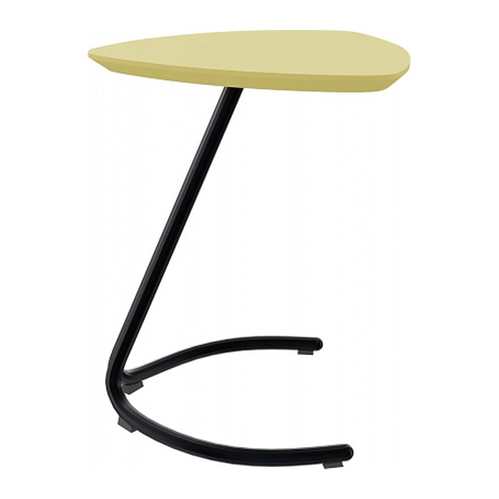 fm TRESTA Beistelltisch dreieckig abgerundet MDF-Platte ginstergelb 55,0 x 50,0 x 69,5 cm, 1 St.