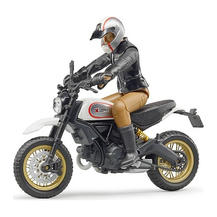 bruder Scrambler Ducati Desert Sled mit Fahrer 63051 Spielzeugmotorrad