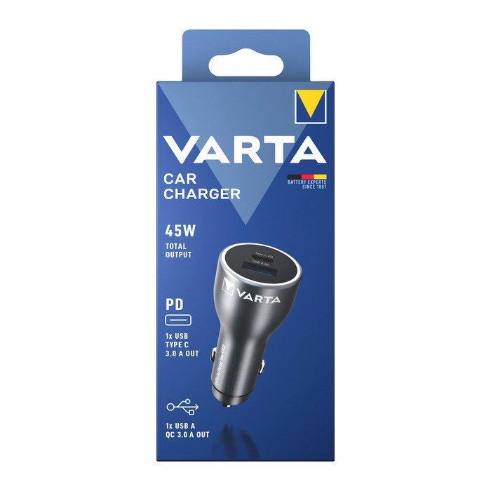 VARTA Kfz-Ladeadapter schwarz, 45 Watt / VA
