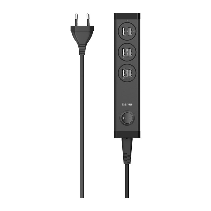 hama USB-Ladestation Ladekabel mit Adapter schwarz, 34 Watt