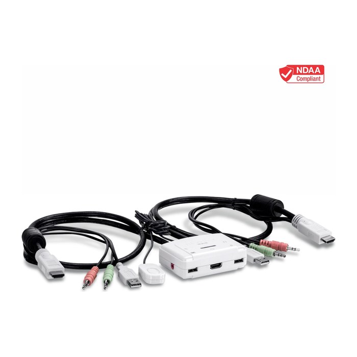 TRENDnet KVM Switch 2-Port HDMI/USB/Audio mit Kabeln