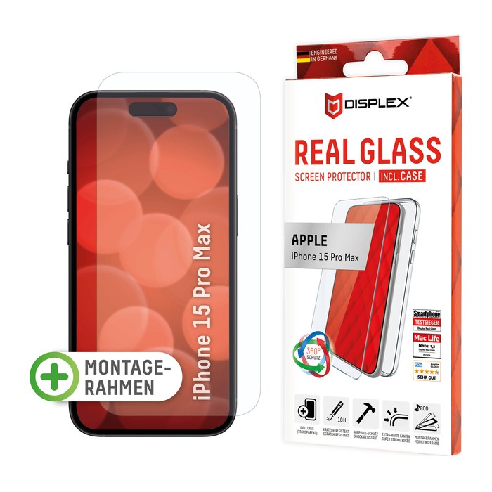DISPLEX® Real Glass Schutz-Set für Apple iPhone 15 Pro Max