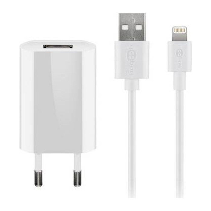 goobay Ladekabel mit Adapter schwarz, 12 Watt
