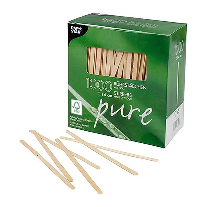 PAPSTAR Einweg-Rührstäbchen pure, Holz, 1.000 St.
