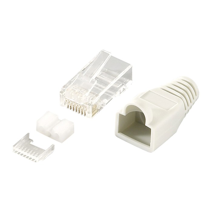 Logilink Steckverbinder CAT6 RJ45 100er Set, geschirmt,grau