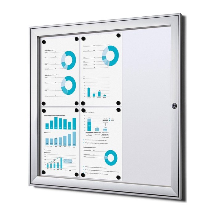 Showdown® Displays Schaukasten S B1 grau 6x DIN A4 74,1 x 2,3 x 69,6 cm, 1 St.
