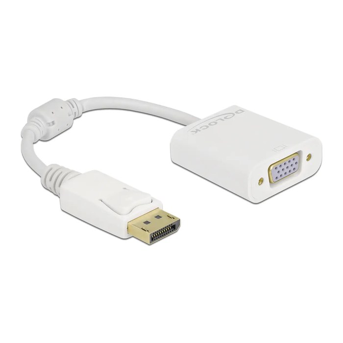 DELOCK Adapter DisplayPort 1.2 Stecker zu VGA Buchse weiß