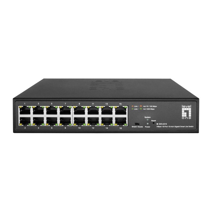LevelOne Switch 16xGE 10" Hilbert SL managed