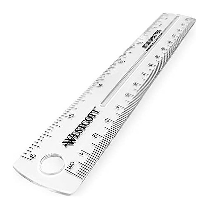 WESTCOTT Lineal 15,0 cm, transparent