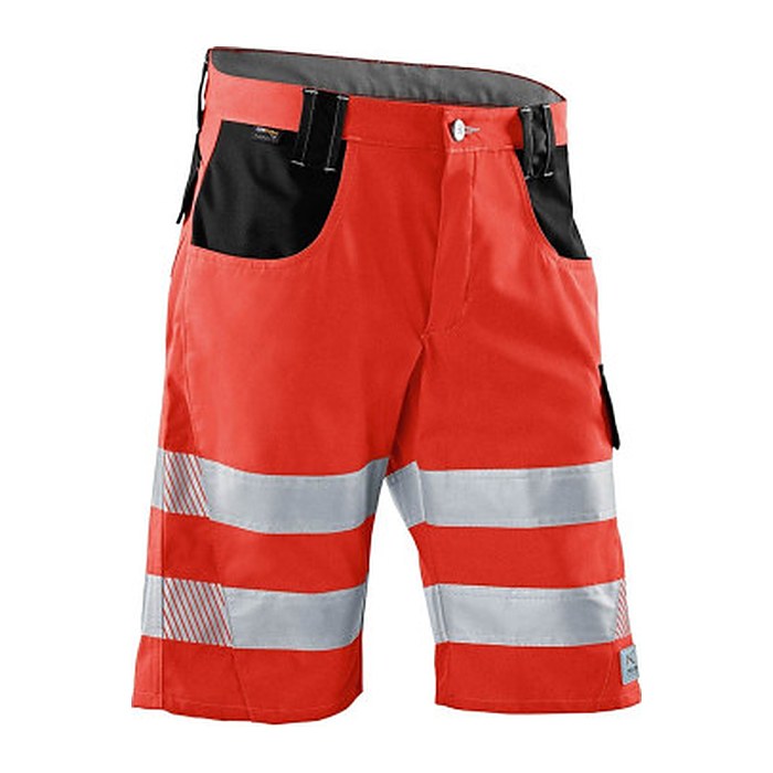 KÜBLER® unisex Warnschutzhose kurz REFLECTIQ rot, schwarz Größe 44
