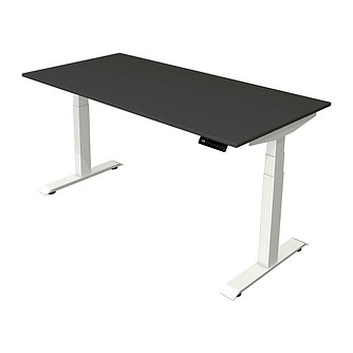 Kerkmann Move 4 elektrisch höhenverstellbarer Schreibtisch anthrazit rechteckig, T-Fuß-Gestell weiß 160,0 x 80,0 cm