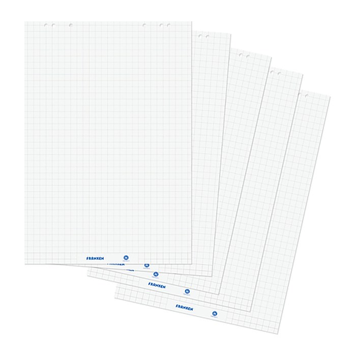 FRANKEN Flipchart-Papier kariert 68,0 x 99,0 cm, 20 Blatt, 5 St.