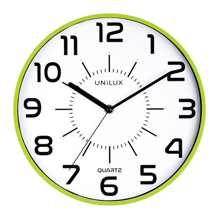 unilux Wanduhr Pop weiß grün Kunststoff, Ø 30,0 cm
