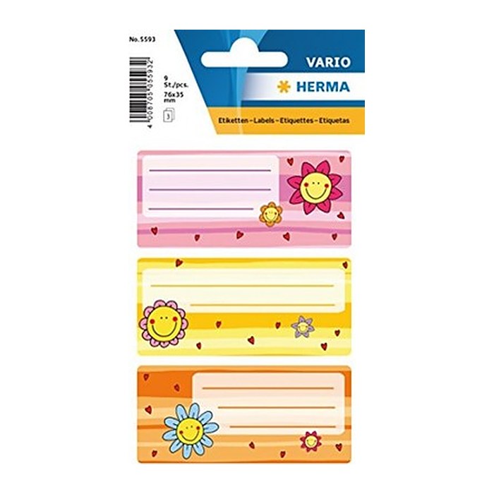 HERMA Schuletiketten 5593 Blume, 9 Etiketten