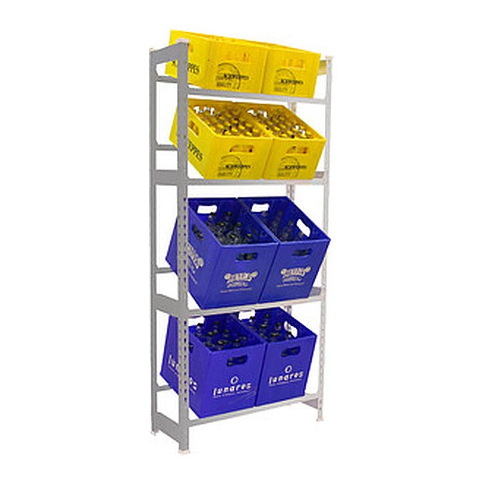 Simonrack Getränkekistenregal SIMONBOTTLE 4 8425437119538 silber 80,0 x 30,0 x 200,0 cm