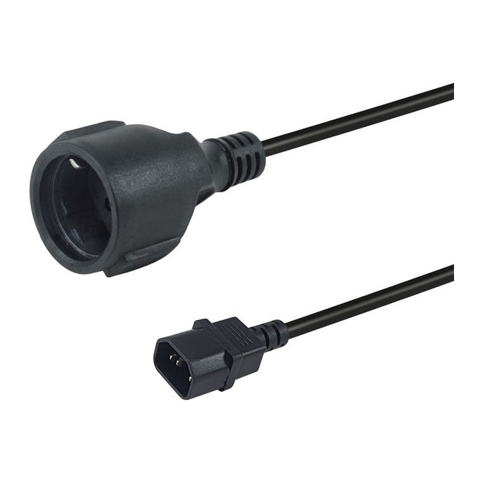 Equip Stromkabel C14 ->CEE 7/3 St/Bu schwarz 0.25m
