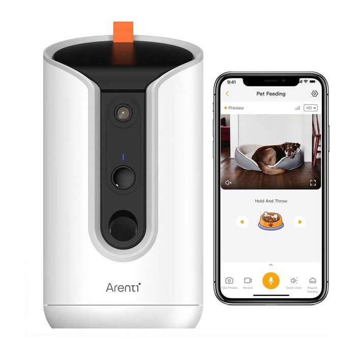 Arenti 2K/3MP 5G Wi-Fi Dog Camera with Treat Dispenser