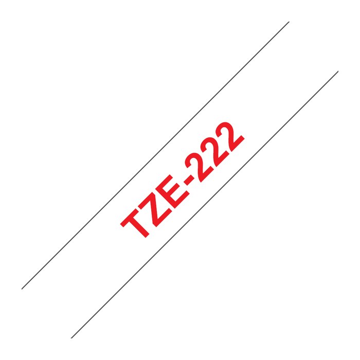 brother Schriftband TZe-222 TZE222, 9 mm, rot auf weiß, 1 St.
