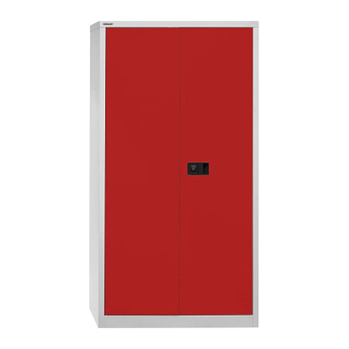 BISLEY Stahlschrank Universal E722A03G506 lichtgrau, kardinalrot 3 Fachböden 91,4 x 40,0 x 180,6 cm, aufgebaut, 1 St.
