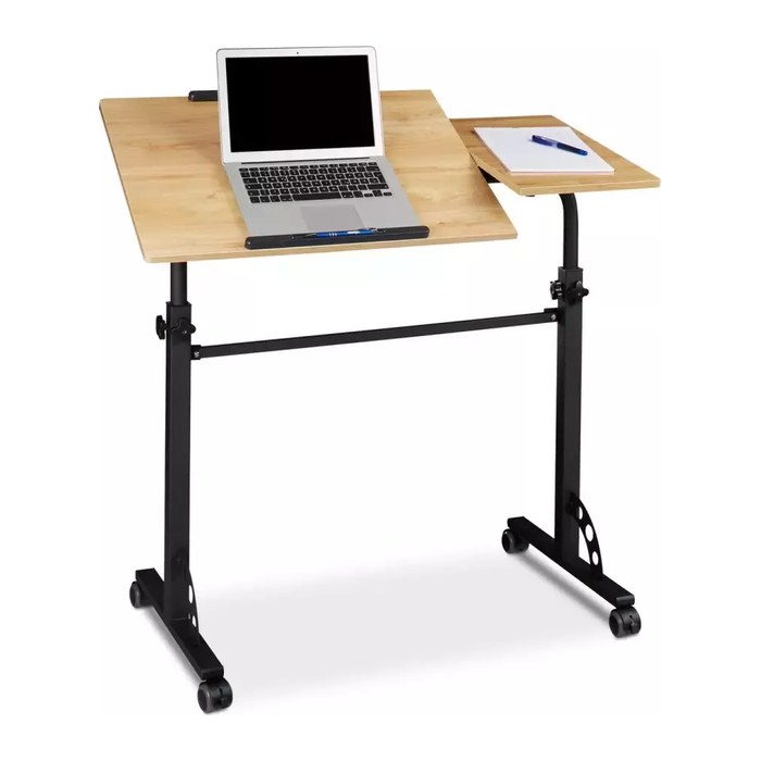 relaxdays PC-Tisch höhenverstellbar eiche hell 100,0 x 50,0 x 80,0 - 110,0 cm