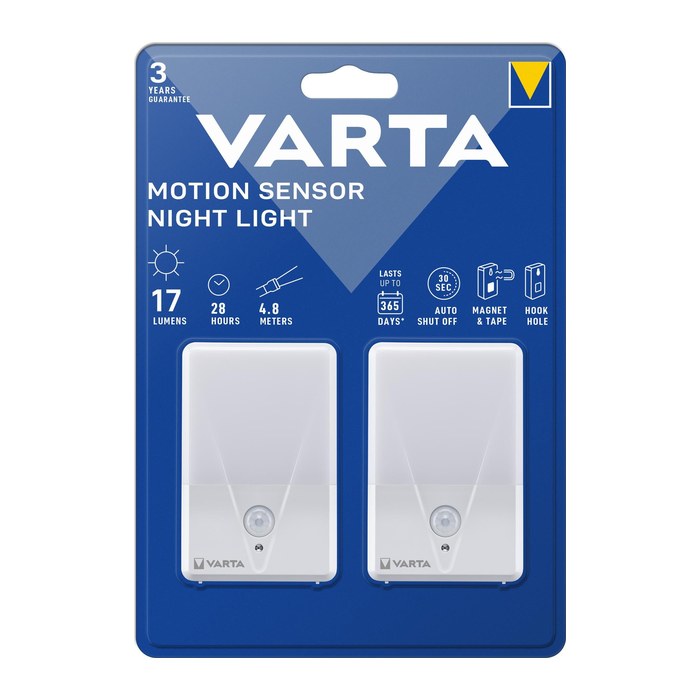 VARTA LED-Außenleuchten mit Bewegungsmelder Motion Sensor Night Light, weiß, 2 St.