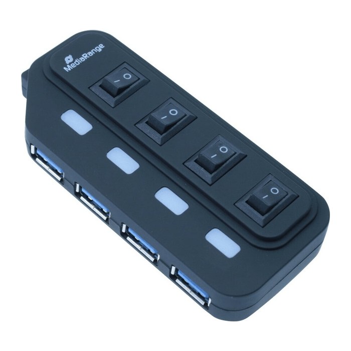 MediaRange USB-Hub 4-fach schwarz