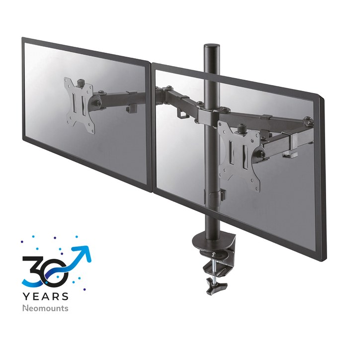 Neomounts Monitor-Halterung FPMA-D550DBLACK schwarz für 2 Monitore, Tischklemme, Tischbohrung