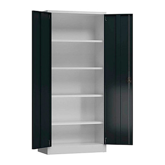 ClassiX Stahlschrank X-530338 anthrazit, lichtgrau 4 Fachböden 80,0 x 38,0 x 180,0 cm, aufgebaut, 1 St.