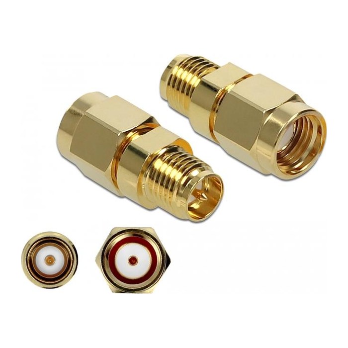 DELOCK Adapter RP-SMA Stecker zu RP-SMA Buchse 10 GHz