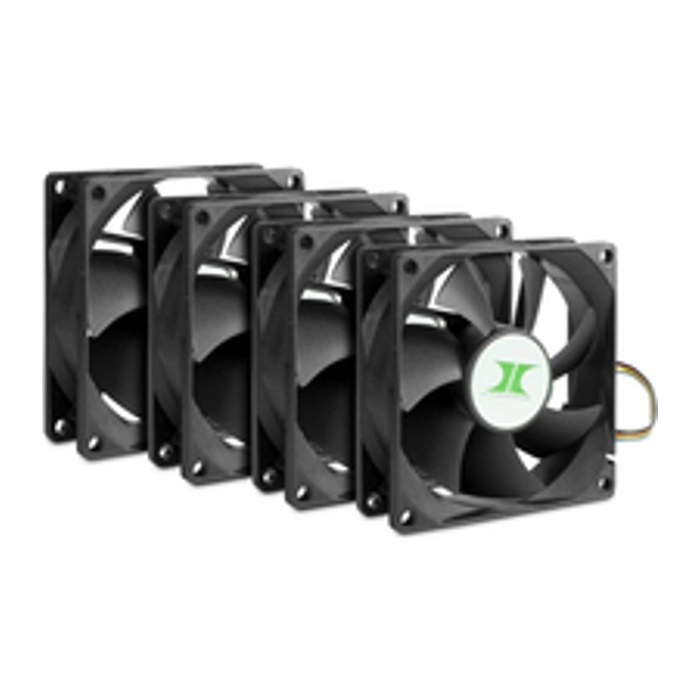 Inter-Tech Lüfter 80*80*25 IPC Fan Set 4xLüfter 80mm, schw.
