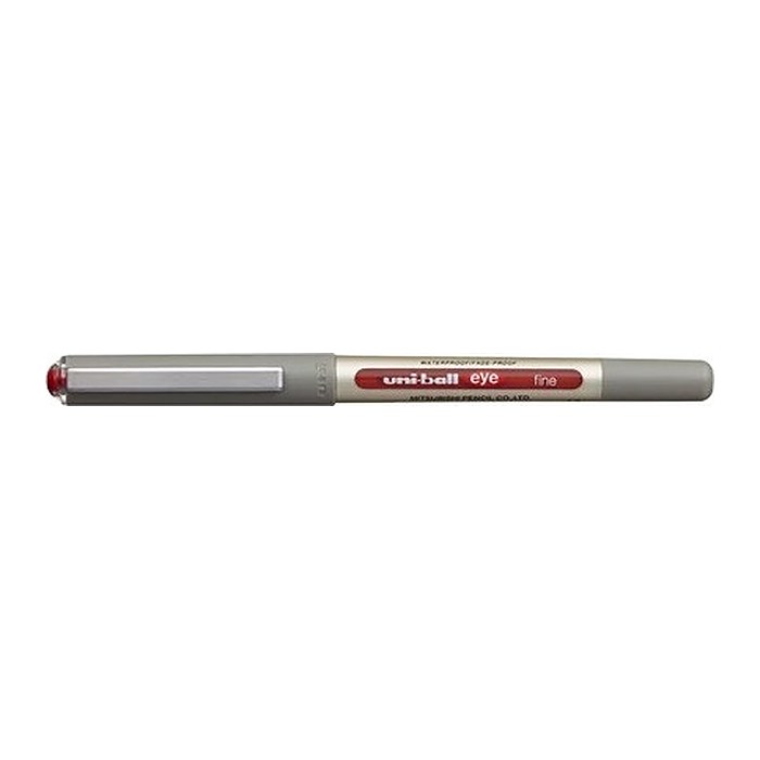 uni-ball eye fine UB-157E Tintenroller silber 0,4 mm, Schreibfarbe: rot, 12 St.