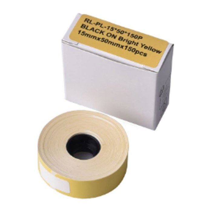 G&G Etikettenrolle (150 Einzeletiketten 15 x 50mm) Gelb