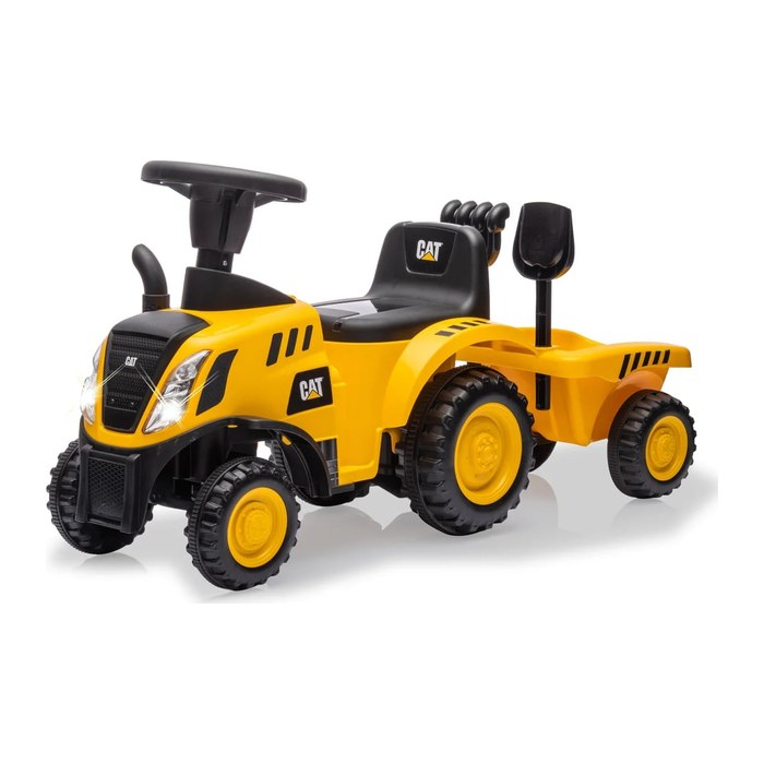 Jamara Rutscher Caterpillar Traktor mit Anhänger 2in1 gelb