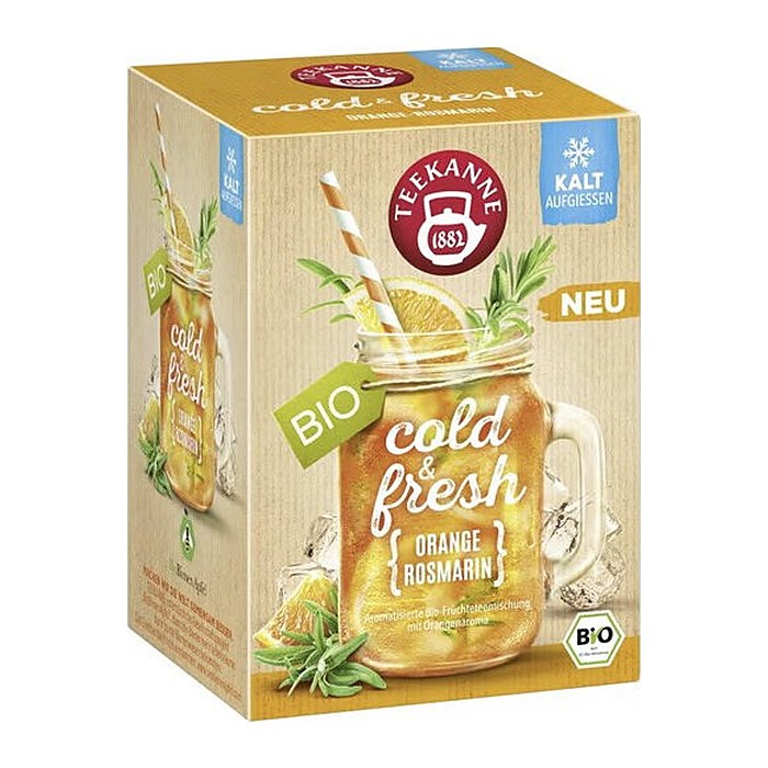 TEEKANNE cold & fresh Orange-Rosmarin Bio-Tee 15 Portionen