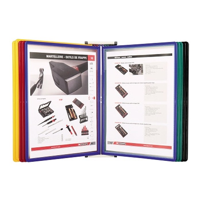 tarifold Wand-Sichttafelsystem 414909 DIN A4 farbsortiert mit 10 St. Sichttafeln, 1 St.