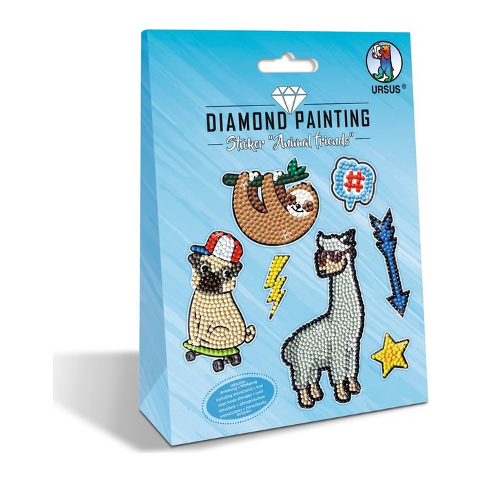 URSUS® Diamond Painting Sticker-Set Animal friends mehrfarbig