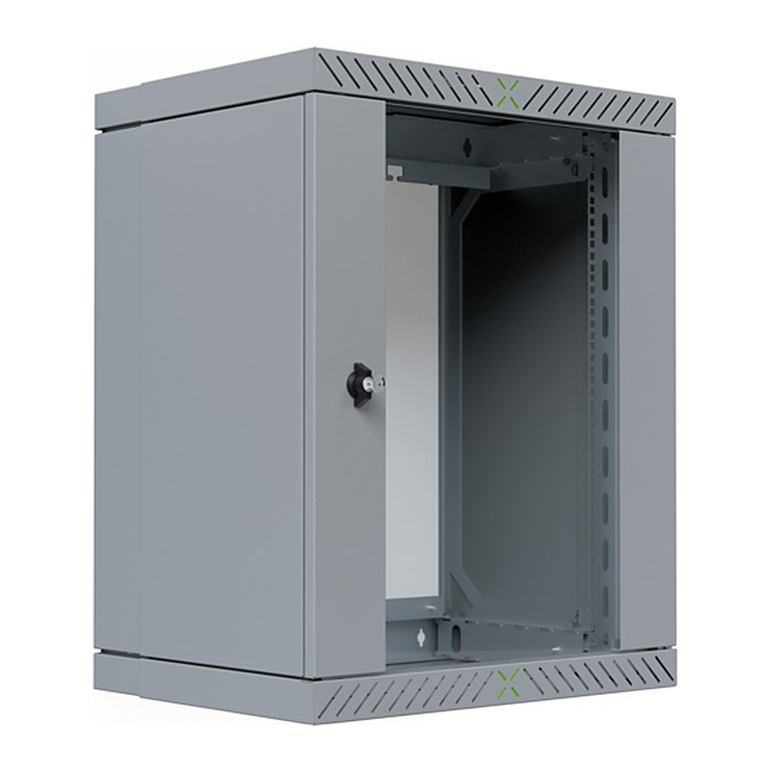 EFB 19" Wandgehäuse X-Rack mit Glastür 400-600mm 15HE grau