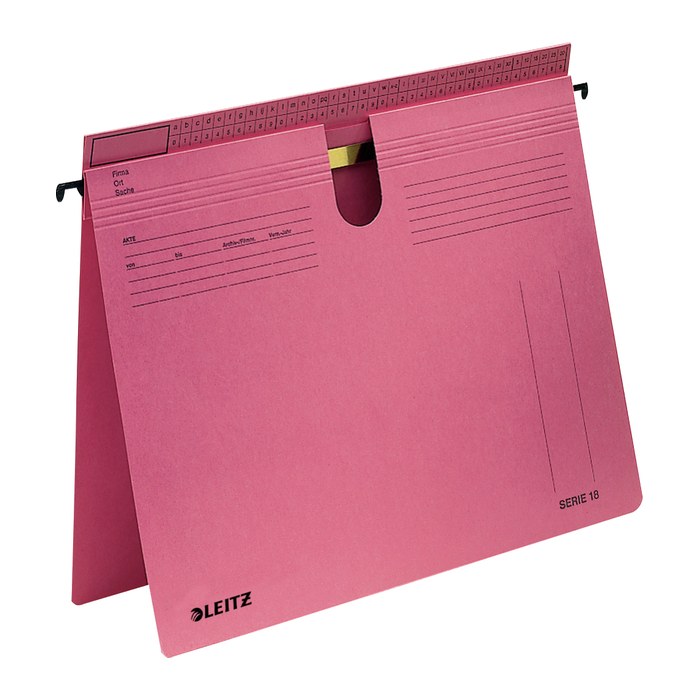 LEITZ Hängehefter SERIE 1814 Karton rot DIN A4 1x Amtsheftung / kaufmännische Heftung, 50 St.