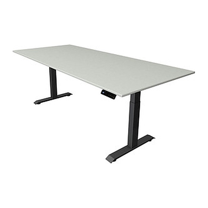 Kerkmann Move 4 elektrisch höhenverstellbarer Schreibtisch lichtgrau rechteckig, T-Fuß-Gestell grau 225,0 x 100,0 cm