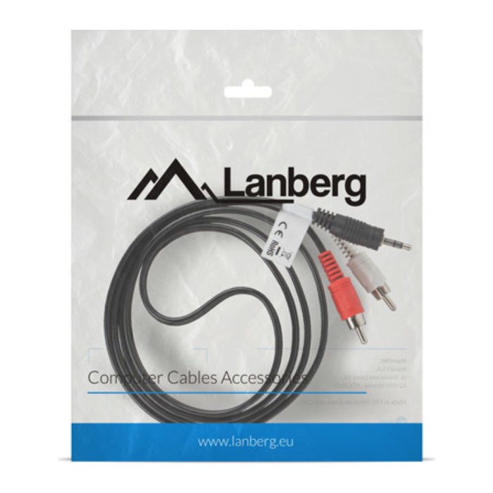 LANBERG Minijack 3.5mm(M) 3 PIN->2x RCA(CINCH)(M) Kabel 1,5m