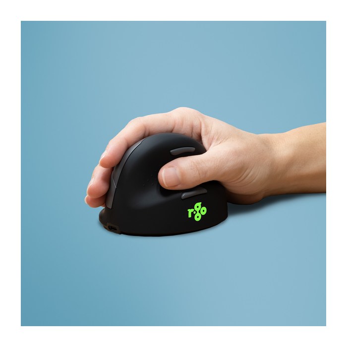 r-go HE Ergo Vertical Mouse Größe M rechts Maus ergonomisch kabellos schwarz, silber