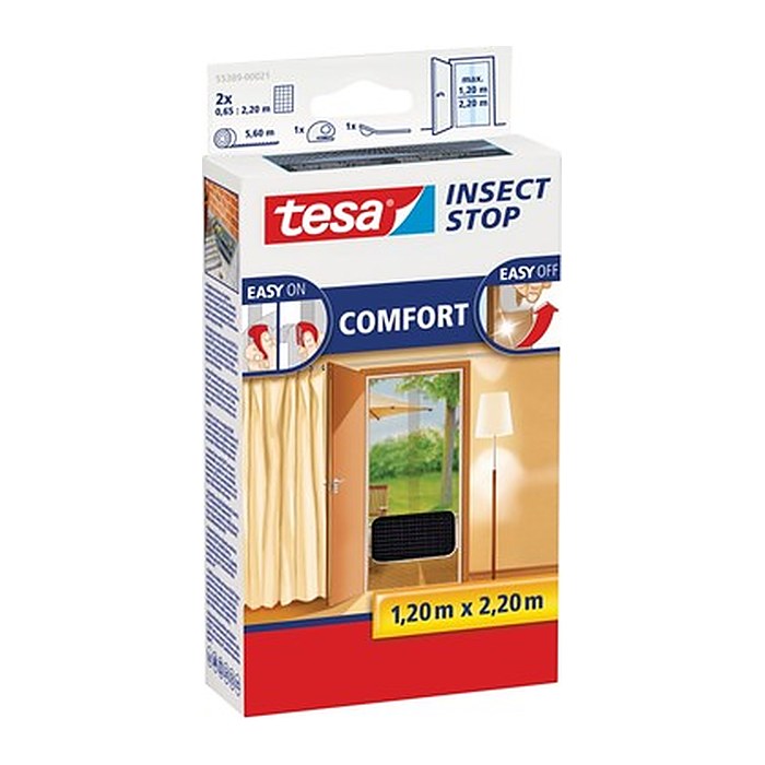 tesa Fliegengitter Insect Stop Comfort anthrazit 1,2 x 2,2 m