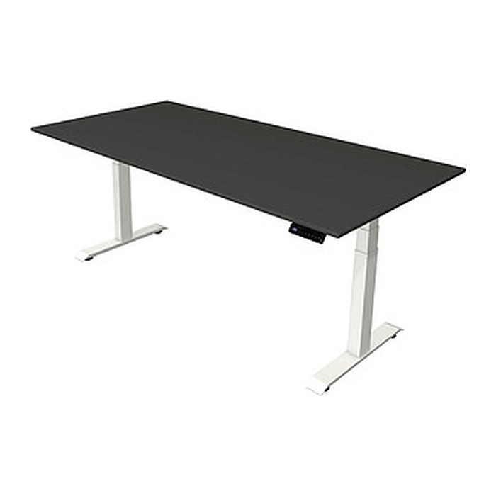 Kerkmann Move 4 elektrisch höhenverstellbarer Schreibtisch anthrazit rechteckig, T-Fuß-Gestell weiß 200,0 x 100,0 cm