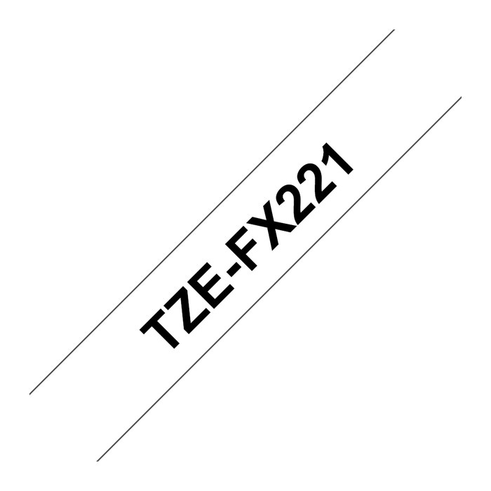 brother Schriftband TZe-FX221 TZEFX221, 9 mm, schwarz auf weiß, 1 St.