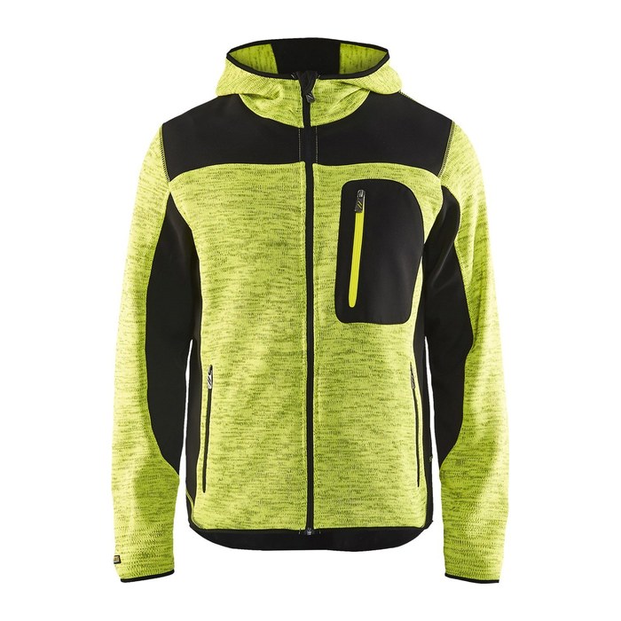 BLAKLÄDER® Herren Strickjacke 4930 gelb/schwarz Größe XL